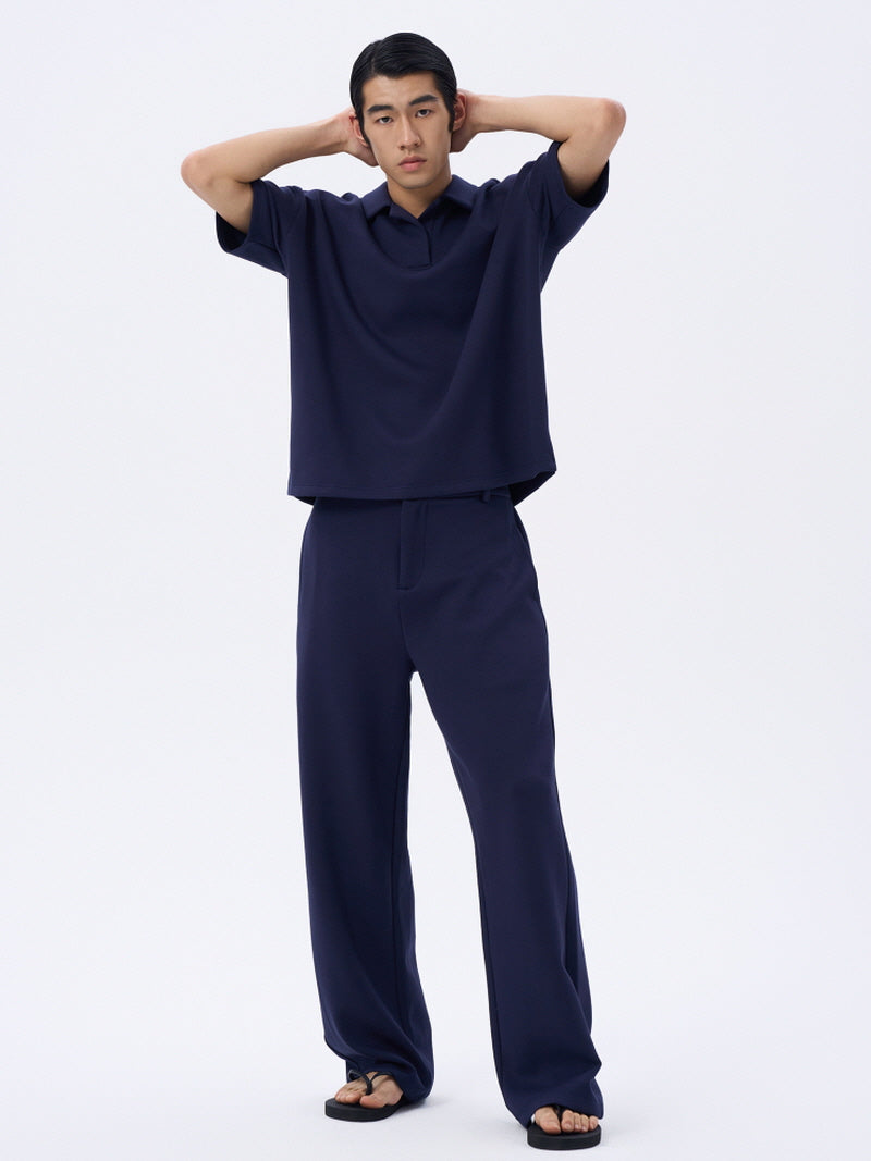 Navy Air Cotton Trousers