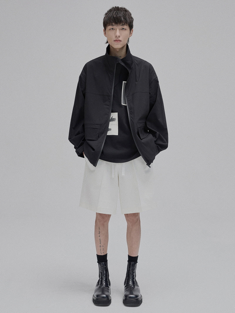 Contrast Zip Cropped Jacket