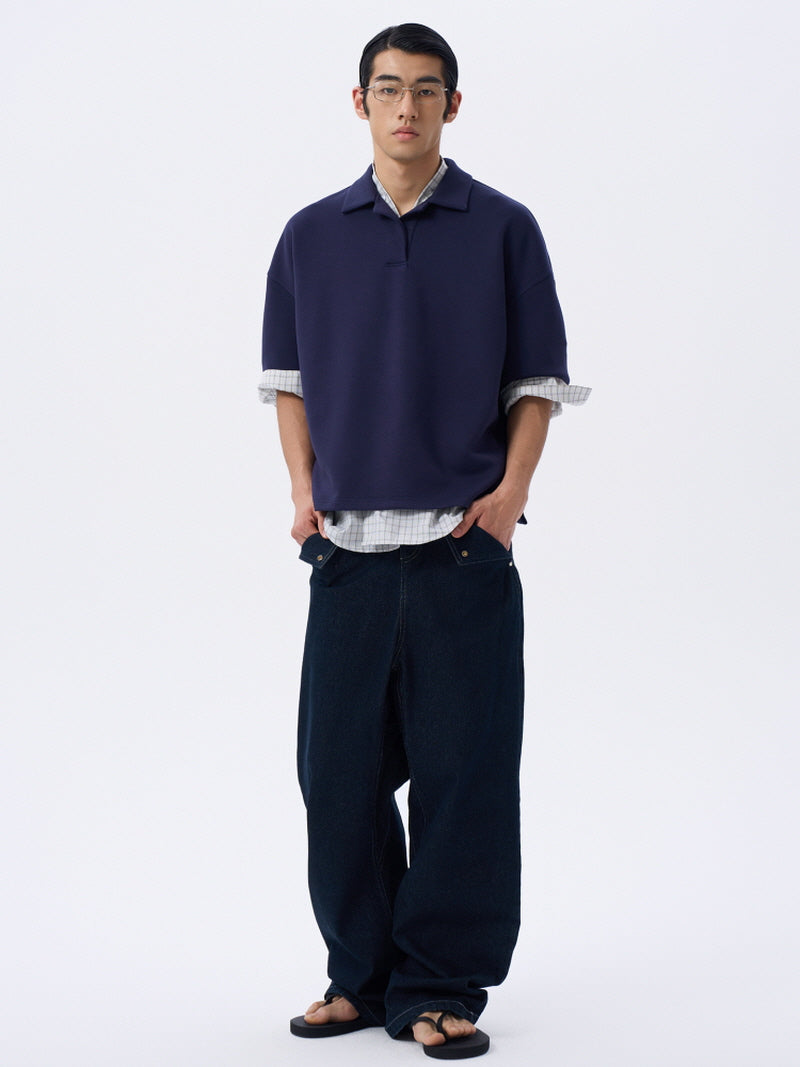 Navy Air Cotton Polo Shirt