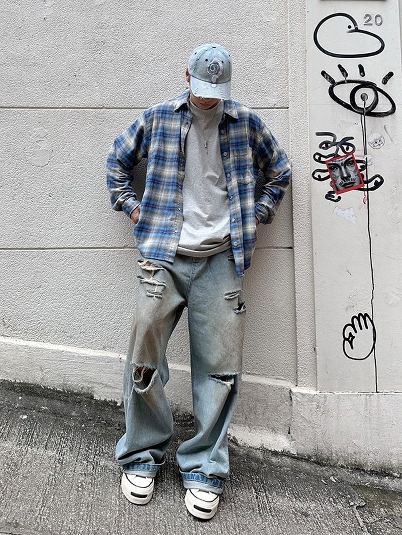 Flannel Plaid Cotton Shirt Jacket
