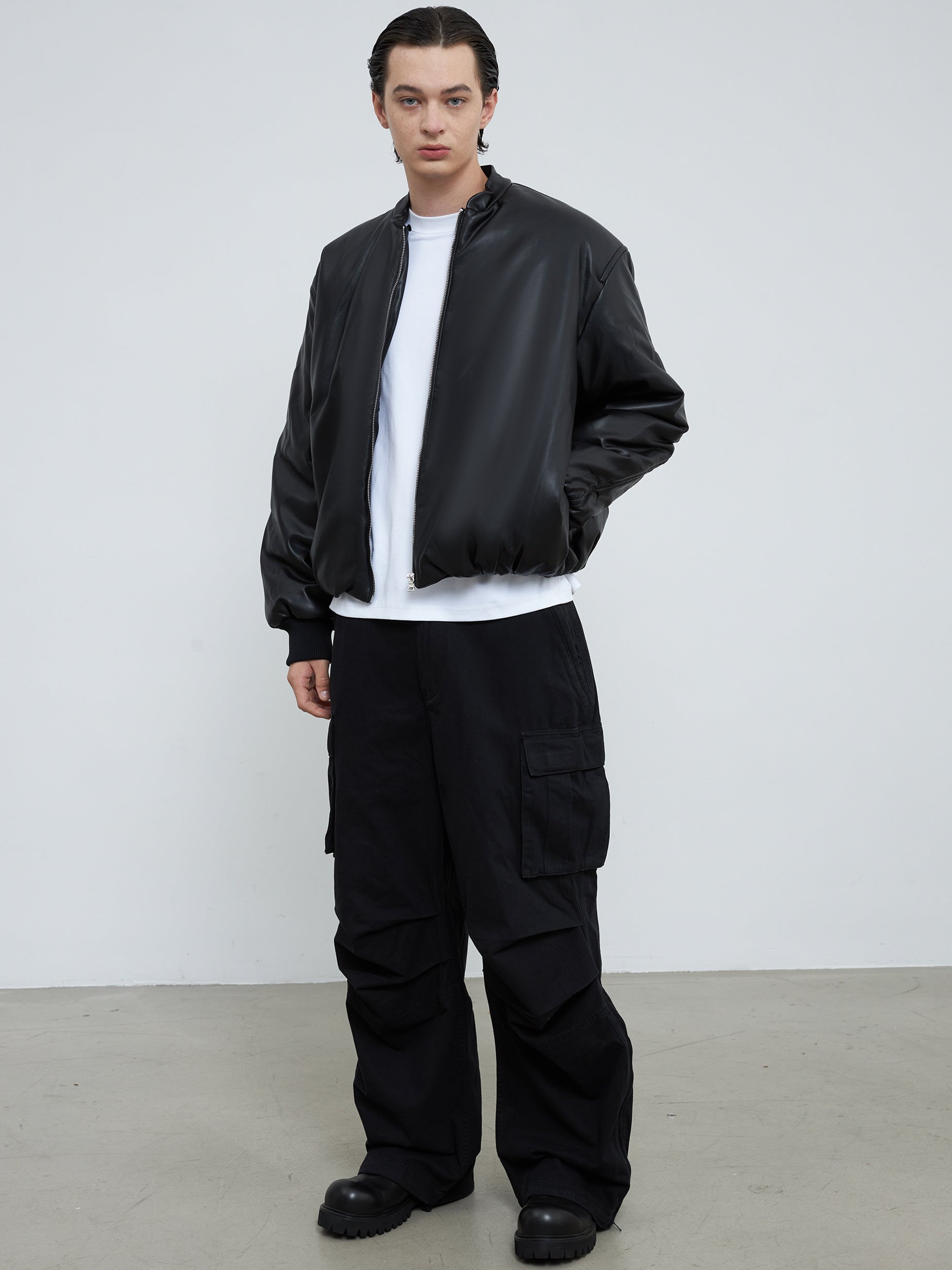PU Leather Fur Bomber