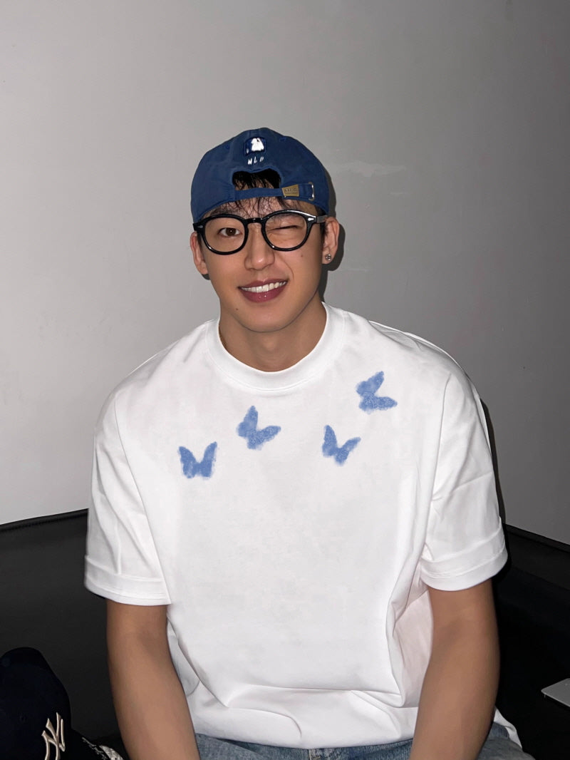 Retro Butterfly Cotton T-Shirt