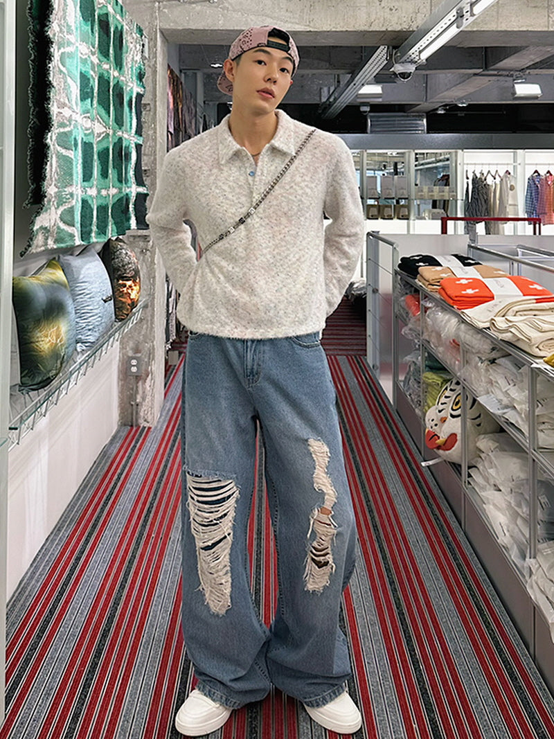 Cozy Furry Polo Sweater