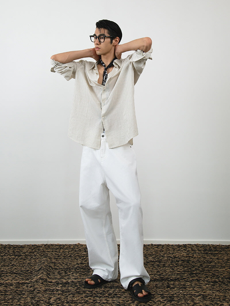Ivory Stripe Relax Shirt