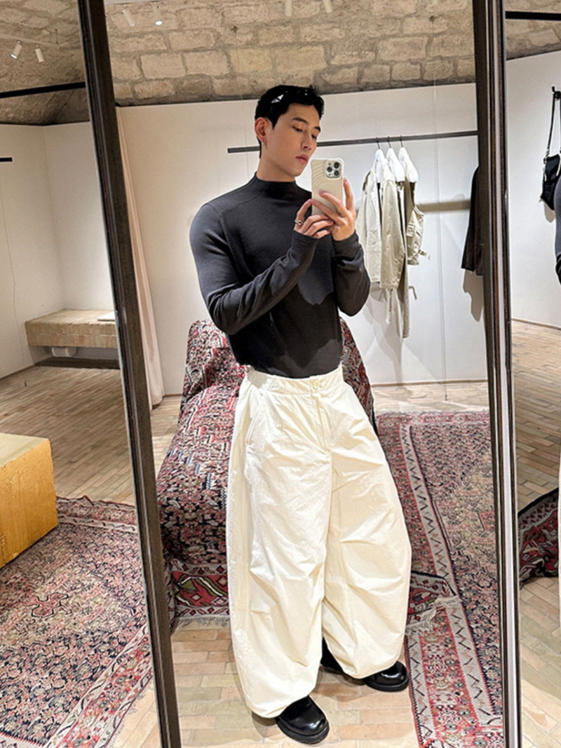 Velvet Brushed Semi-Turtleneck Tee