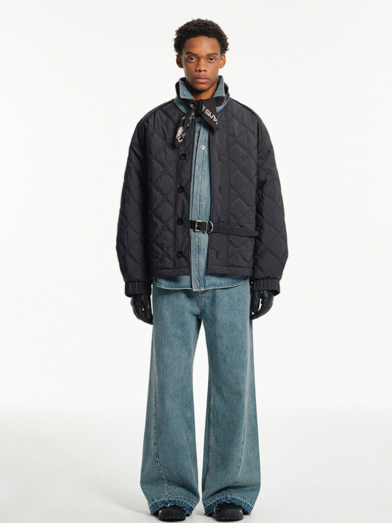 Thinsulate Quilted Collarless Jacket