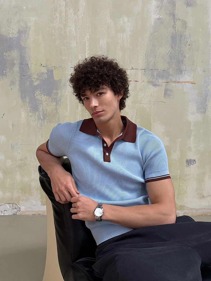 Retro College Crop Knit Polo