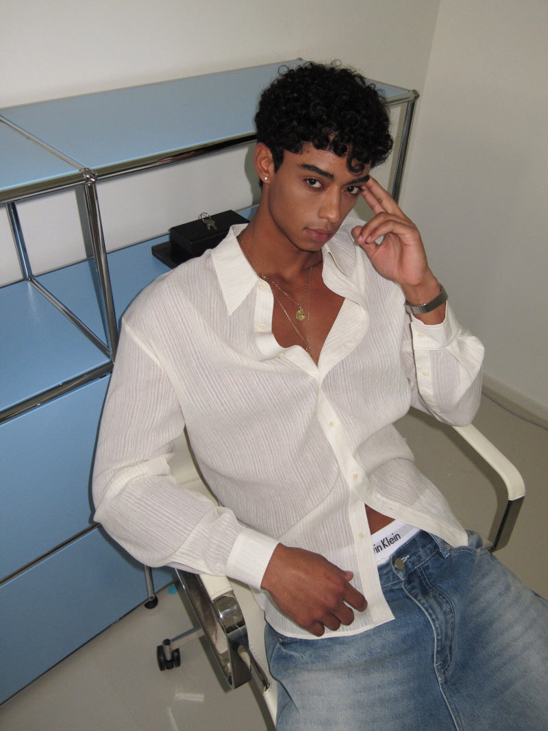 Beach White Premium Loose Shirt