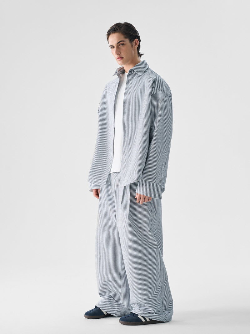 Light Blue Stripe Cotton Bottom