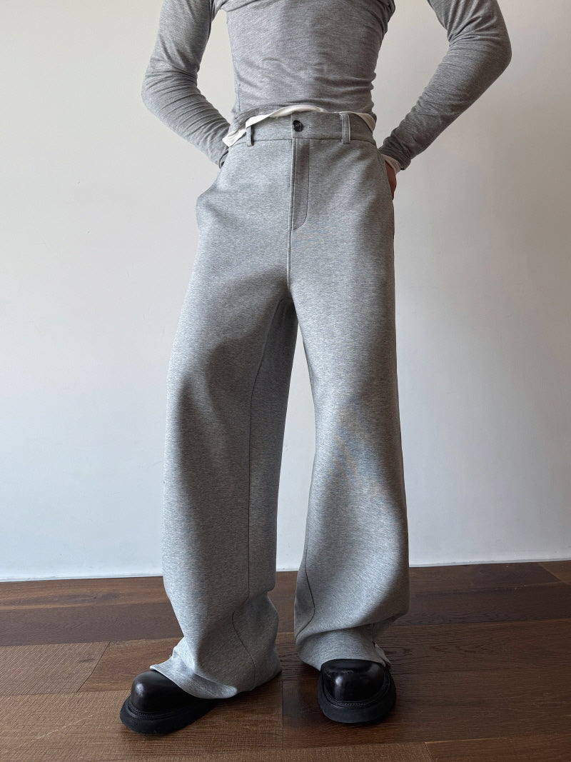 Minimal Grey Wide-Leg Sweatpants