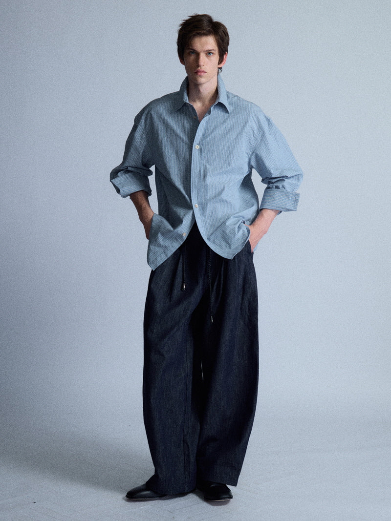 Hemp Blend Woven Leather Rope Jeans