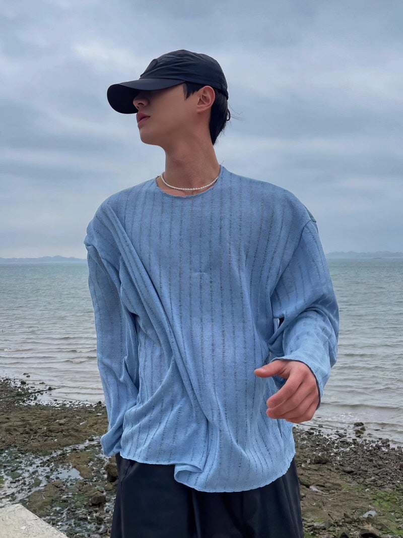 Blue Sheer Sunscreen Long Sleeve T-Shirt