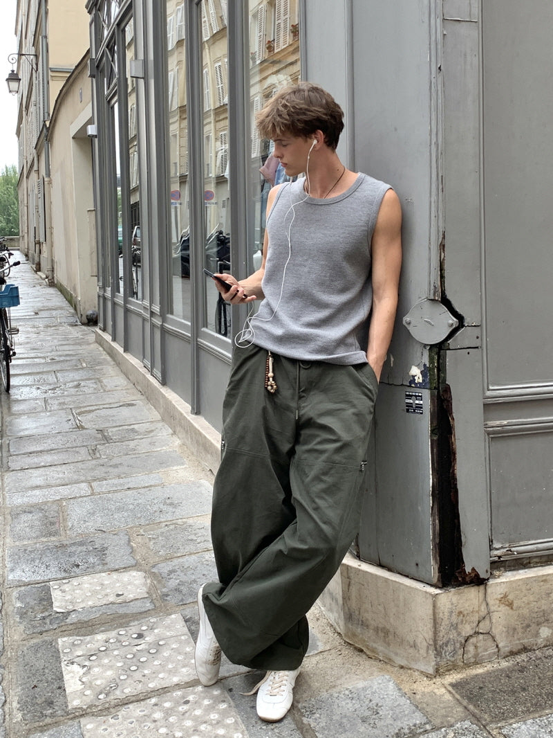 Pre-Autumn Zipper Pocket Pants