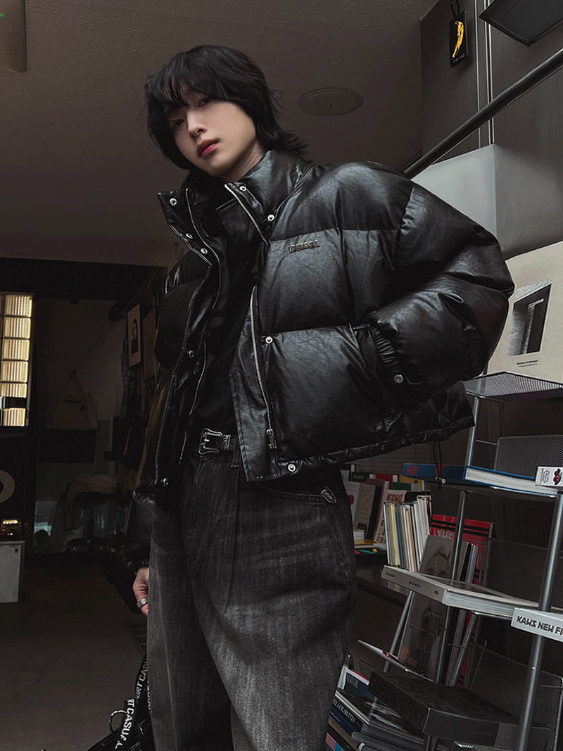 Modern PU Stand Jacket