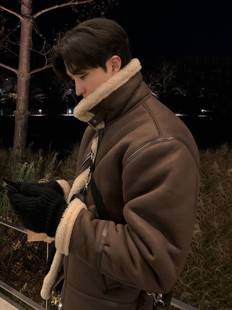 Soft Suede Collar Jacket