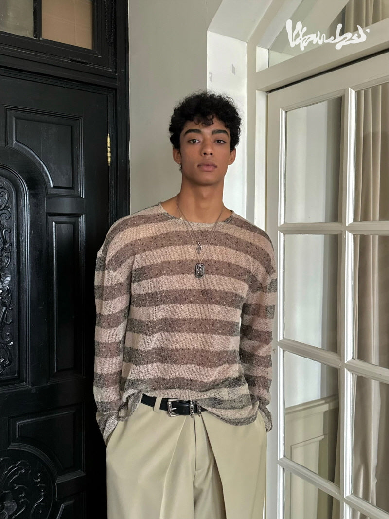 Brown Stripe Sun Smock Top