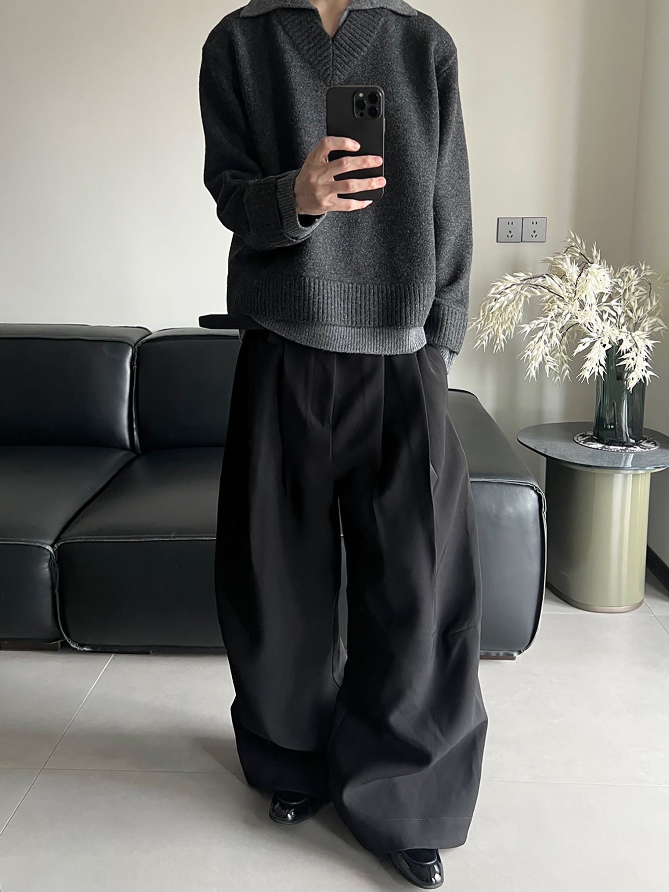 Color-Block Wool Blend Knit