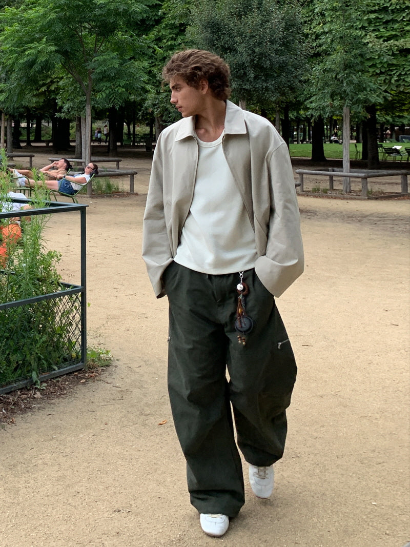 Pre-Autumn Zipper Pocket Pants