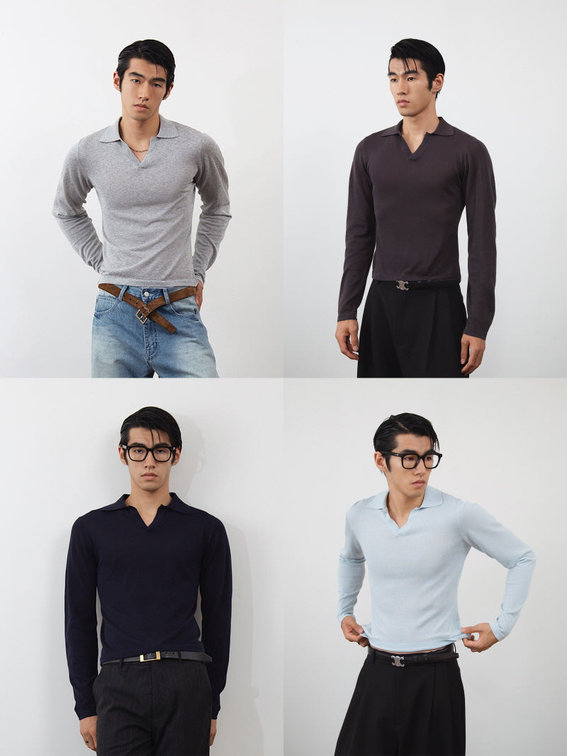 Multi-Color Slim Polo Top