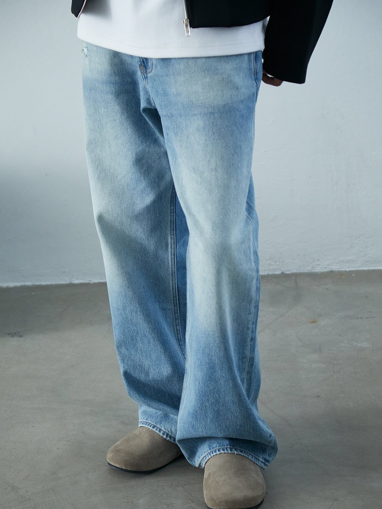 Ice Blue Washed Baggy Jeans