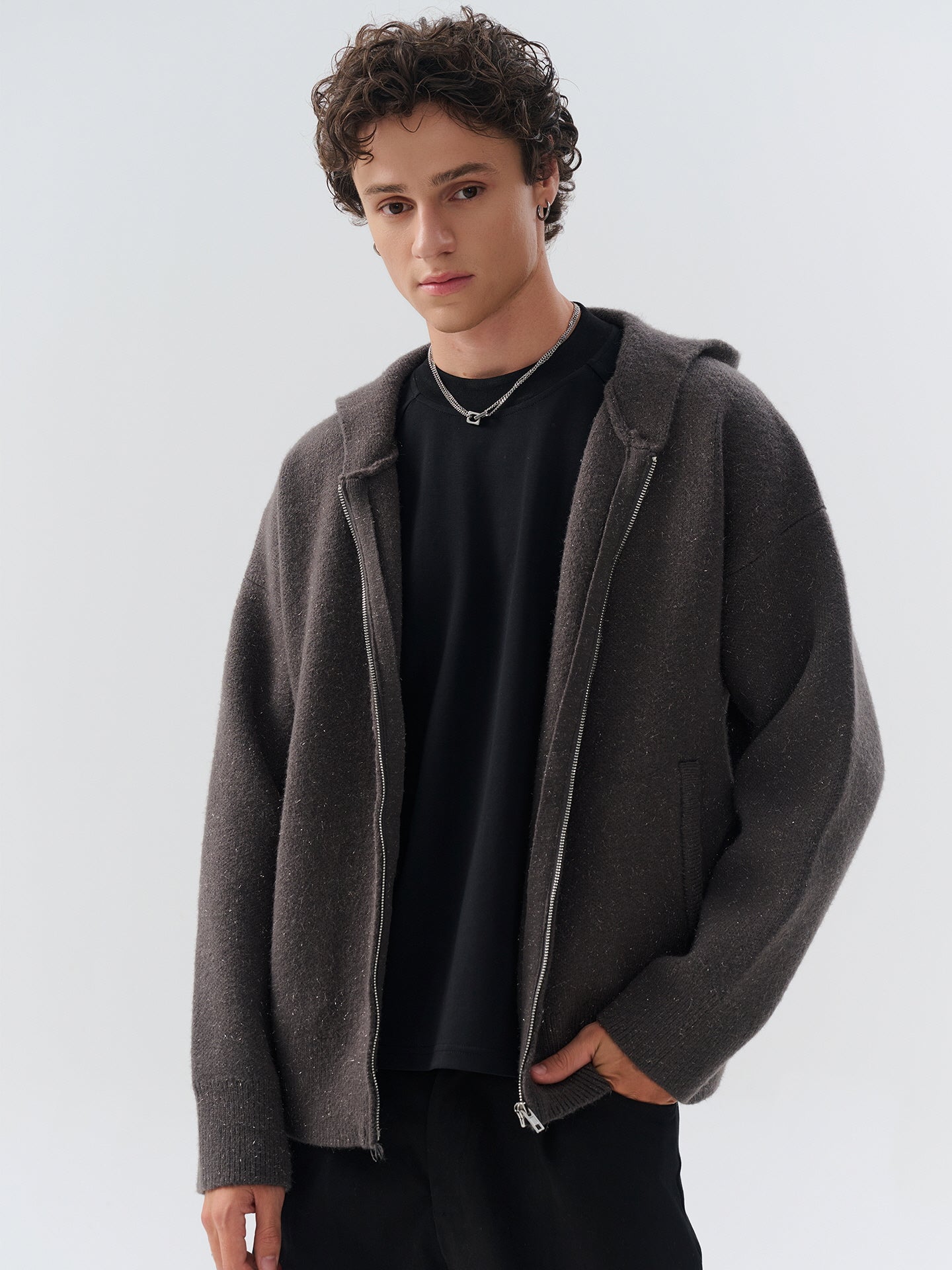 Vintage Glitter Knit Hoodie