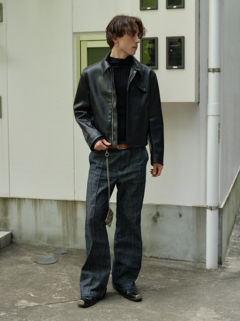 Cropped Pebble Biker Jacket