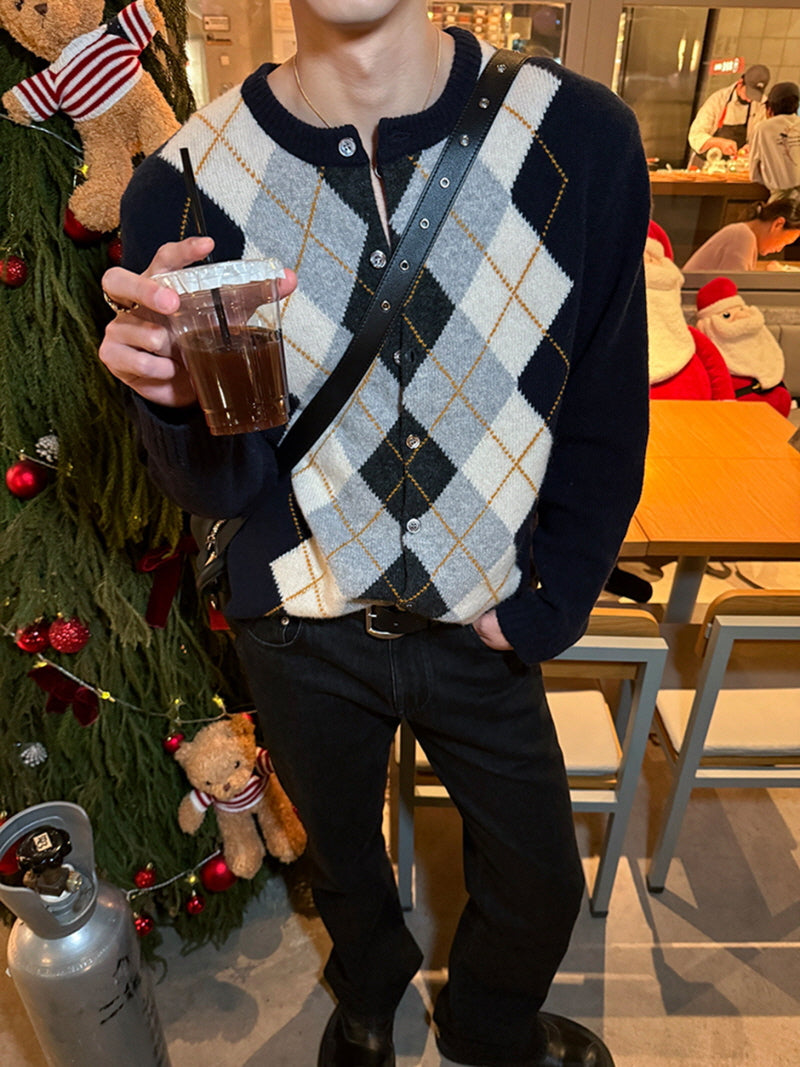 Diamond Wool Knit Jacket