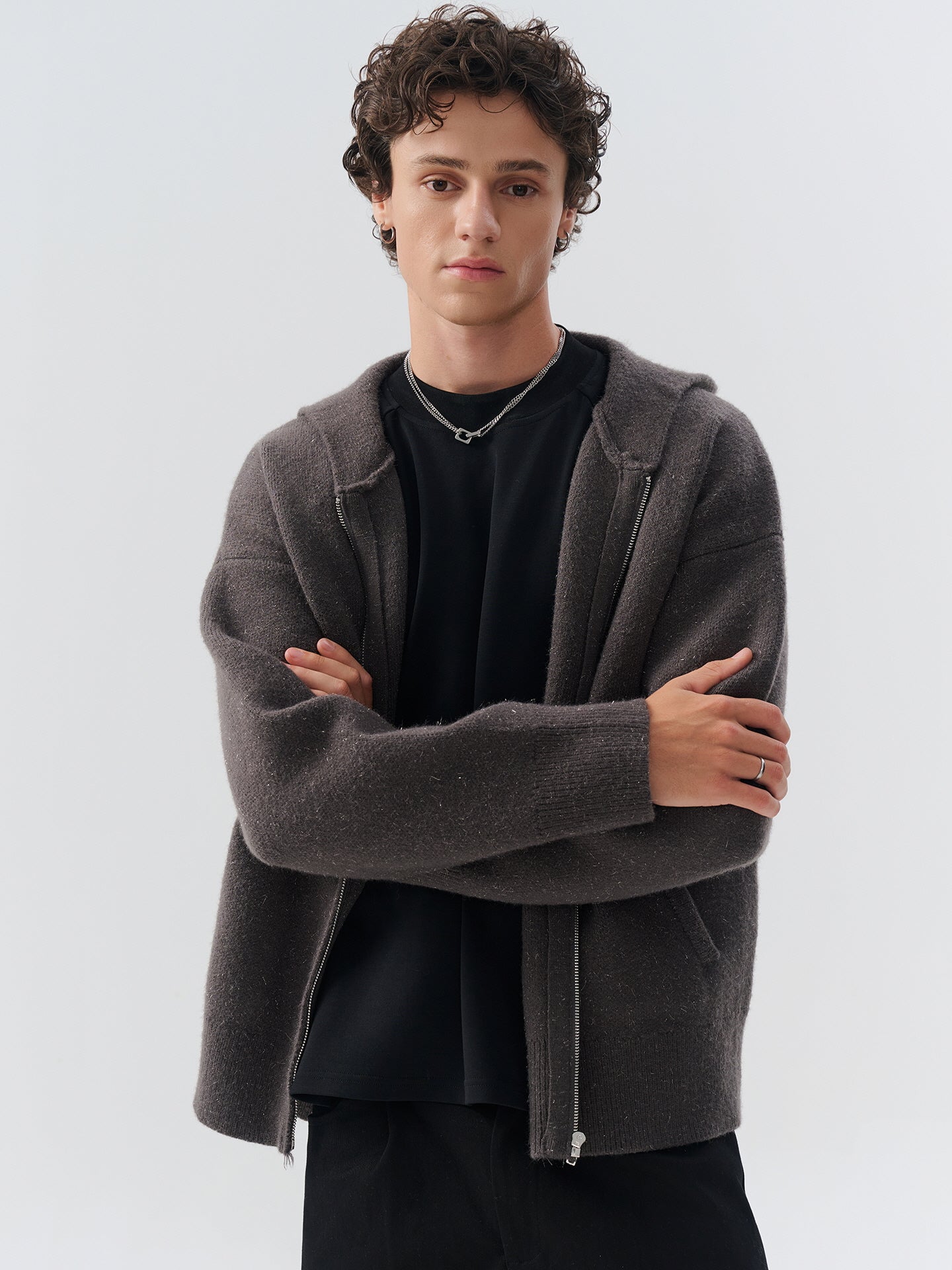 Vintage Glitter Knit Hoodie