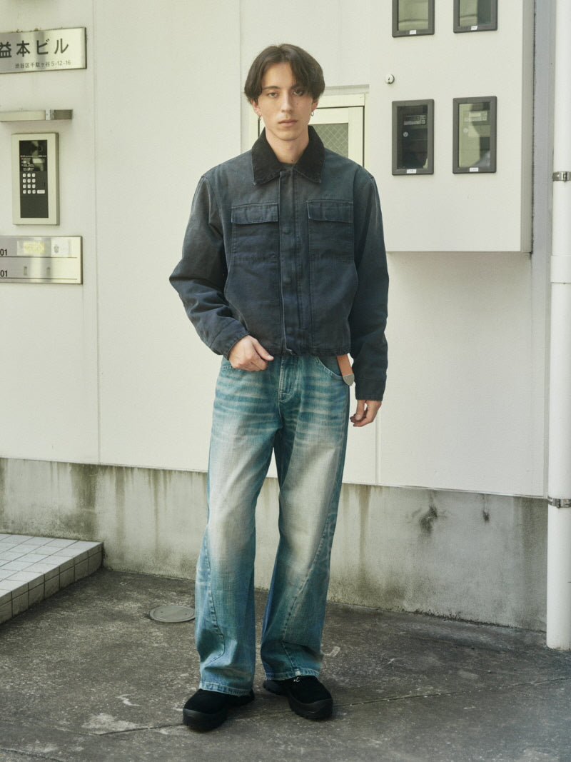 Vintage Corduroy Collar Cargo Jacket