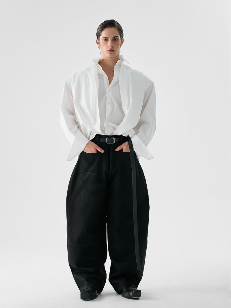 Deconstructed Double-Collar Shirt