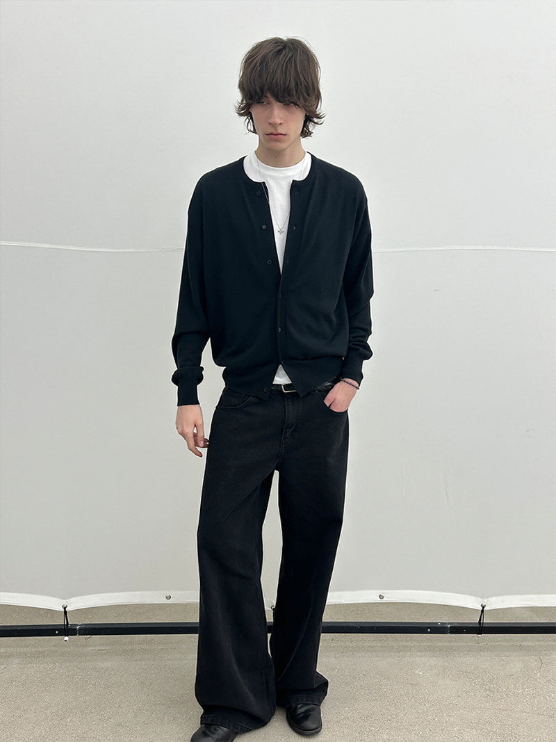 Low Rise Wide Black Jeans