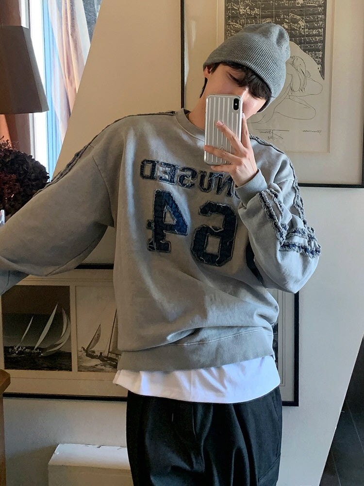 Letter Embroidered Sweatshirt