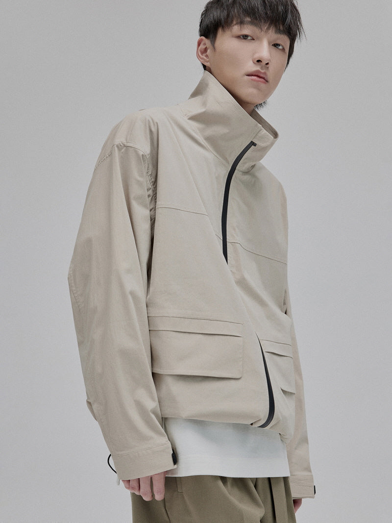 Contrast Zip Cropped Jacket