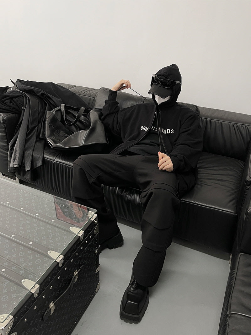 Metal Loose Cotton Zip Hoodie