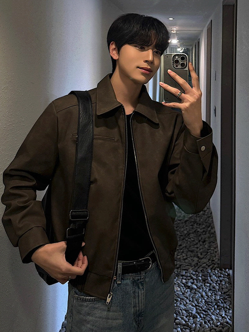 Retro Short Leather Jacket