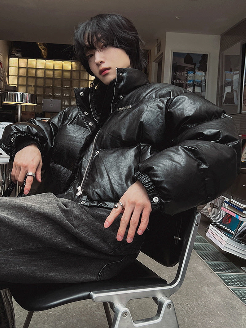 Modern PU Stand Jacket