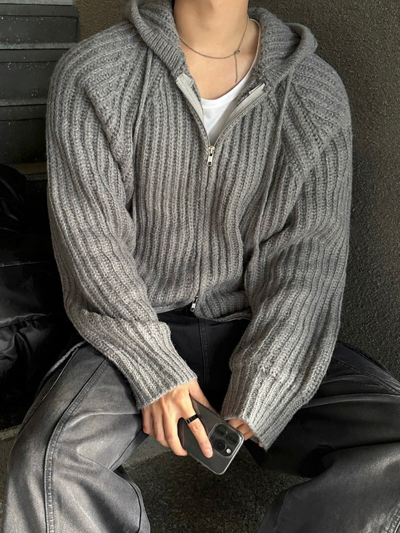 Lazy Hood Knit Jacket
