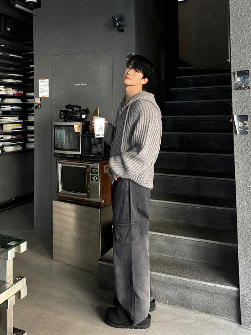 Lazy Hood Knit Jacket