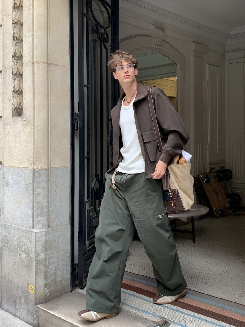 Pre-Autumn Zipper Pocket Pants