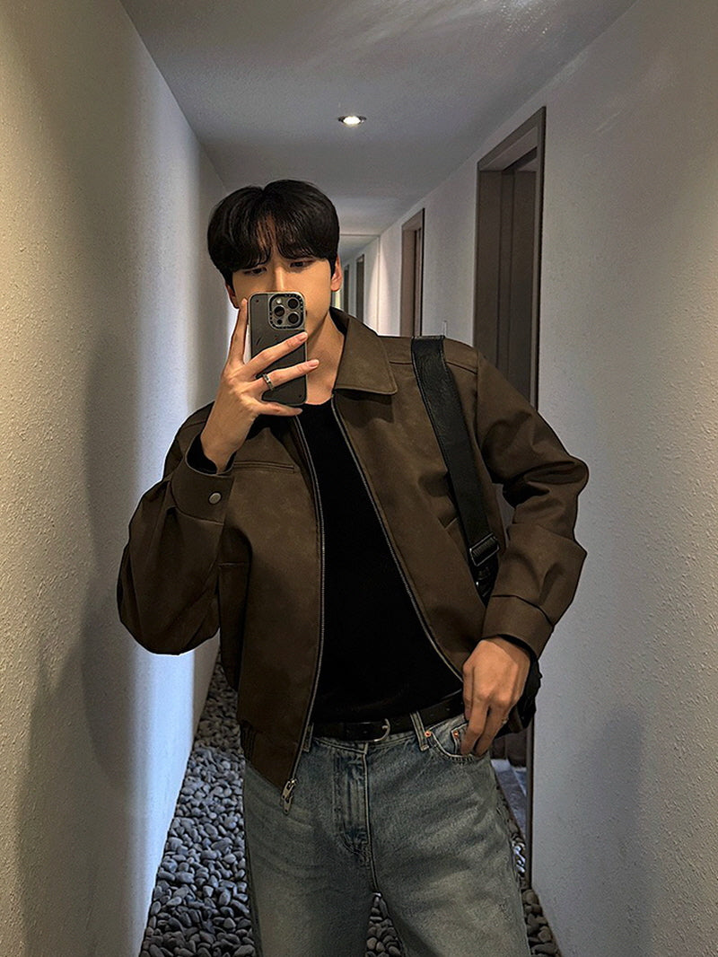 Retro Short Leather Jacket