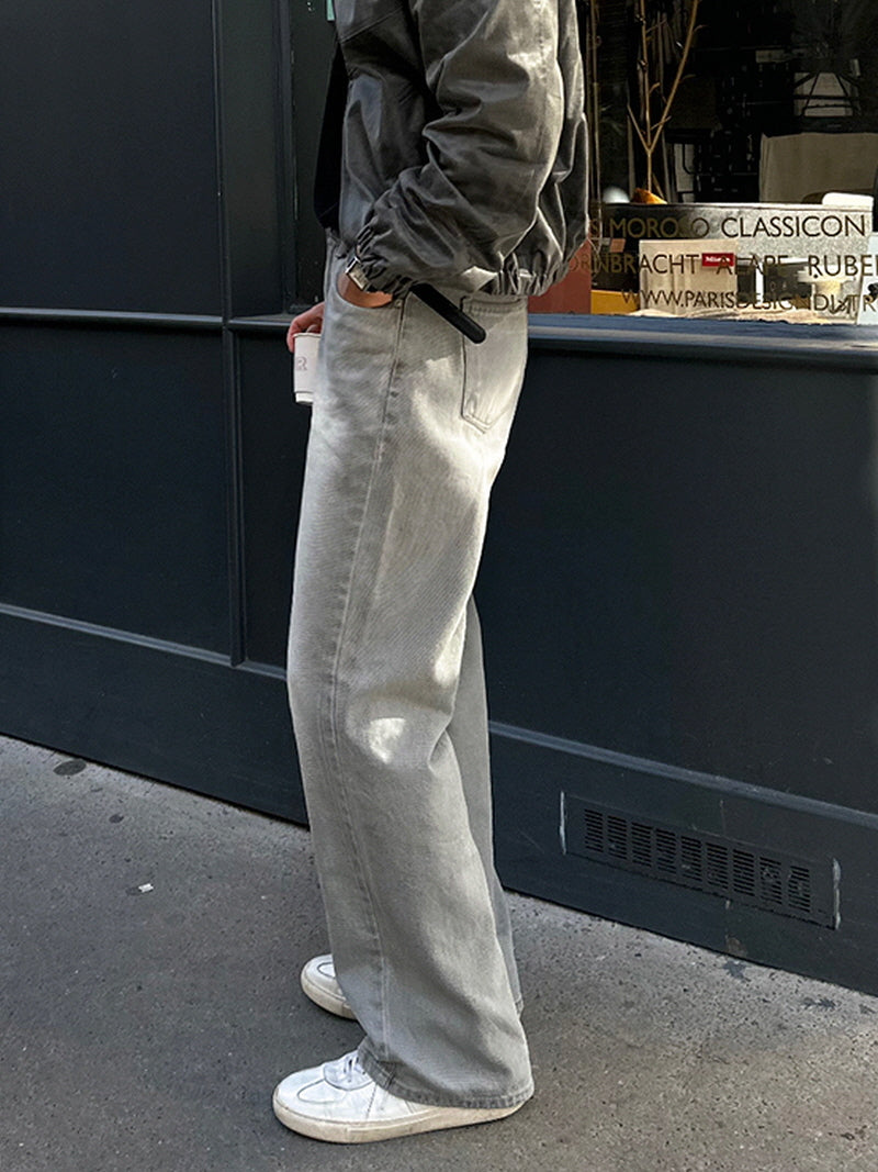 Washed Straight Denim