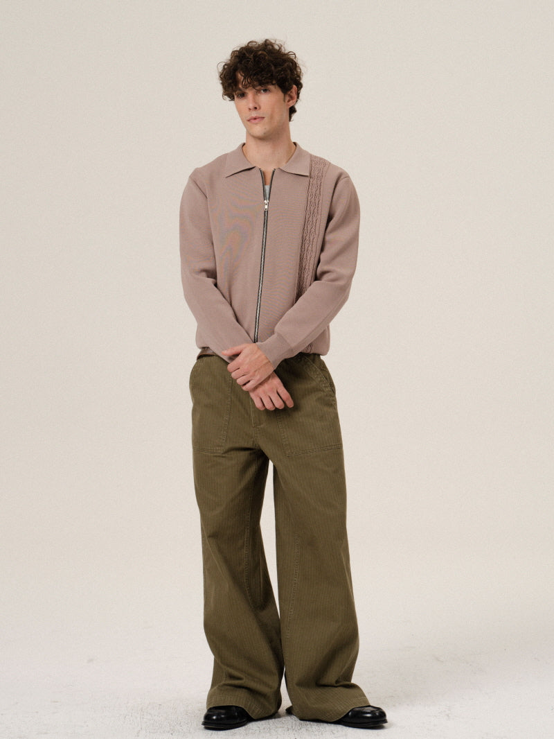 Cropped Jacquard Zip Jacket