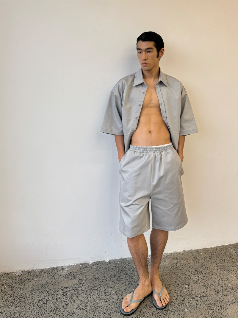 Cloud Soot Hemp-Style Shorts