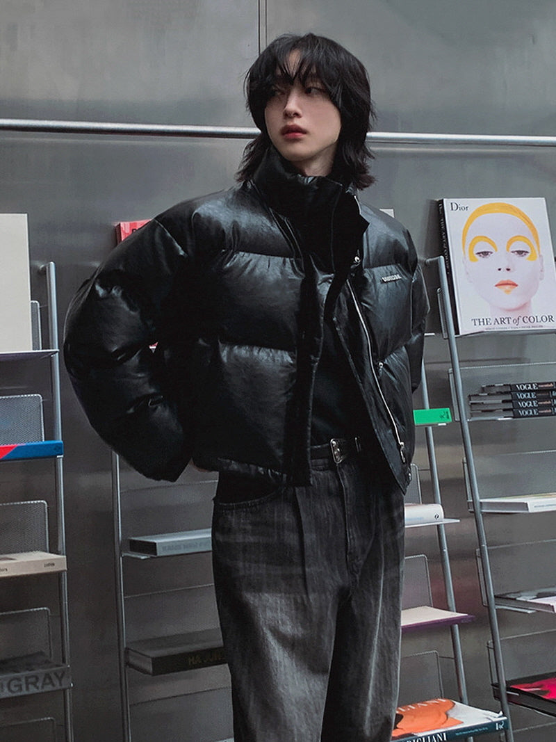 Modern PU Stand Jacket