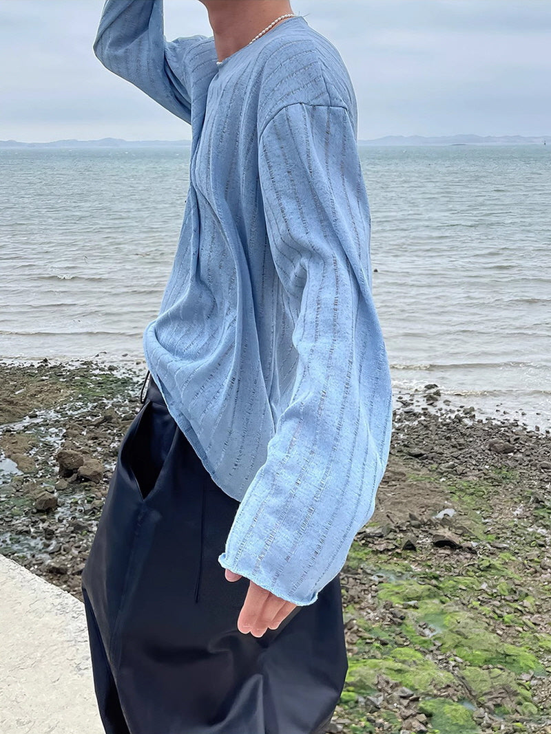 Blue Sheer Sunscreen Long Sleeve T-Shirt