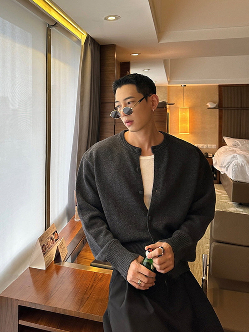 Buckle Wool Knit Jacket