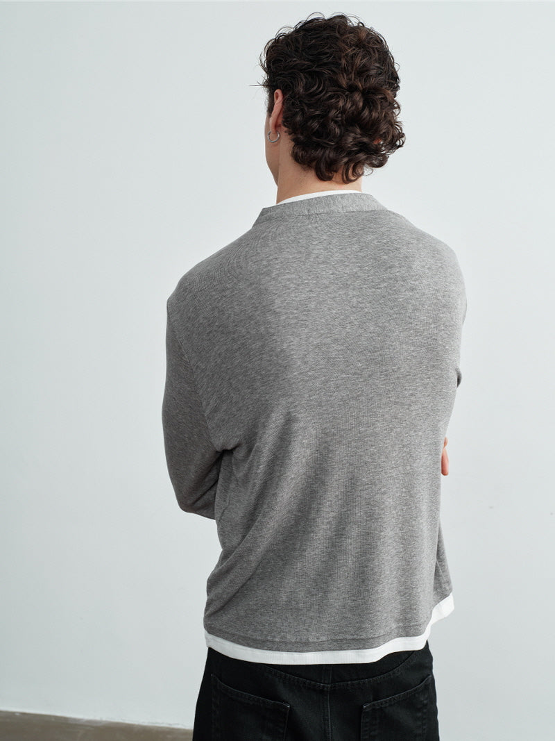 Tencel Wool Layered Henry Collar