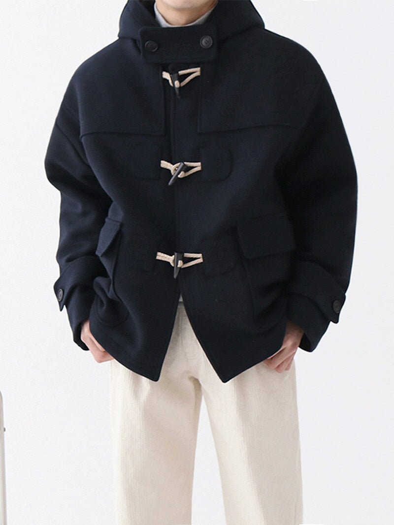 Hooded Tweed Horn Jacket