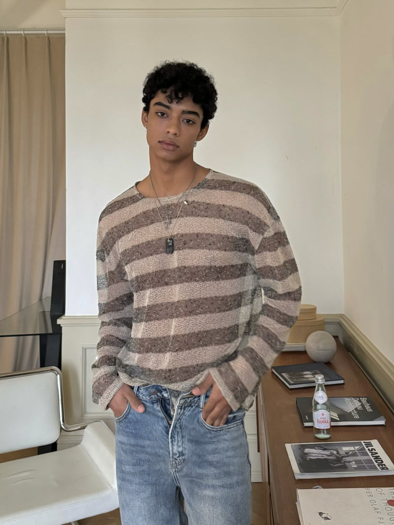 Brown Stripe Sun Smock Top