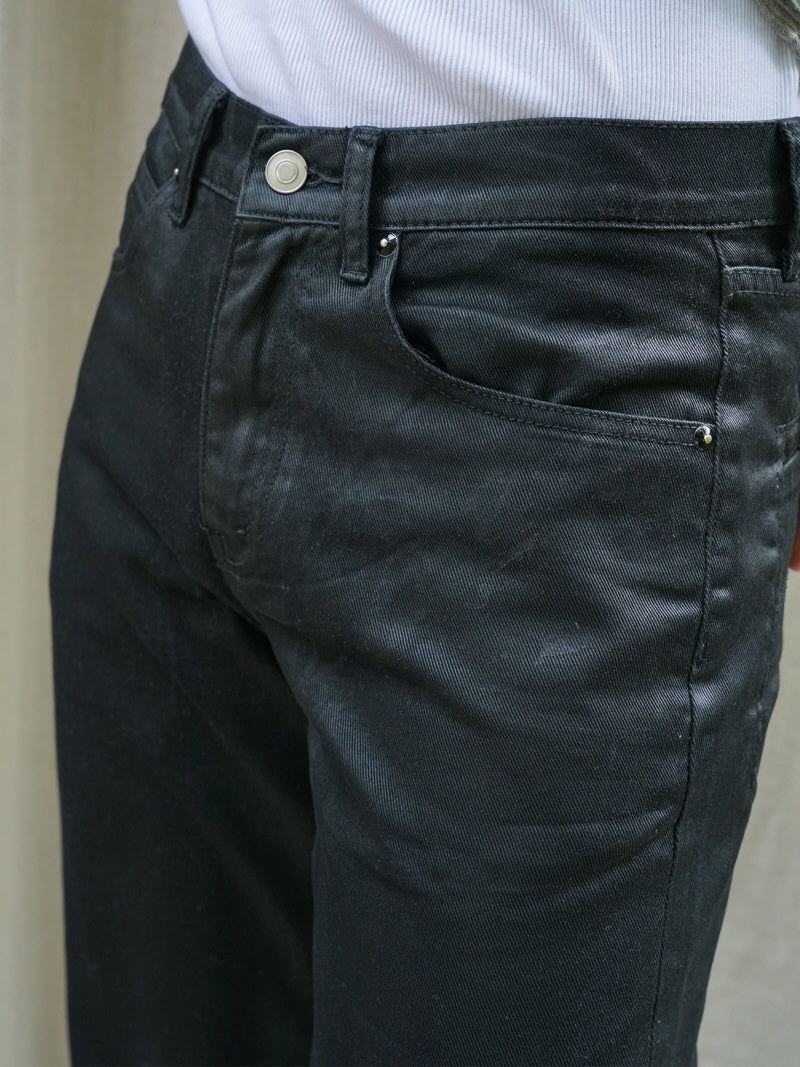 Black Wax Flare Jeans